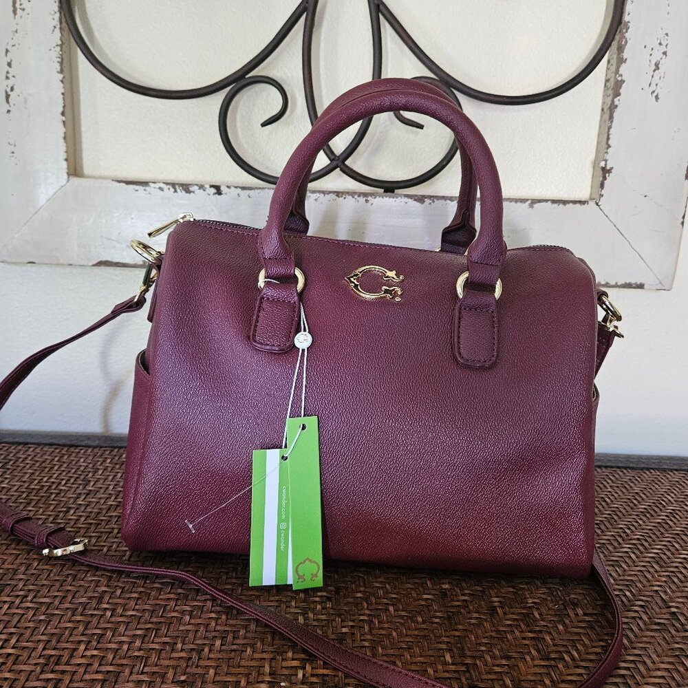 C Wonder -Woman`s NWT Burgundy Ever Speedy Satchel -Crossbody Handbag